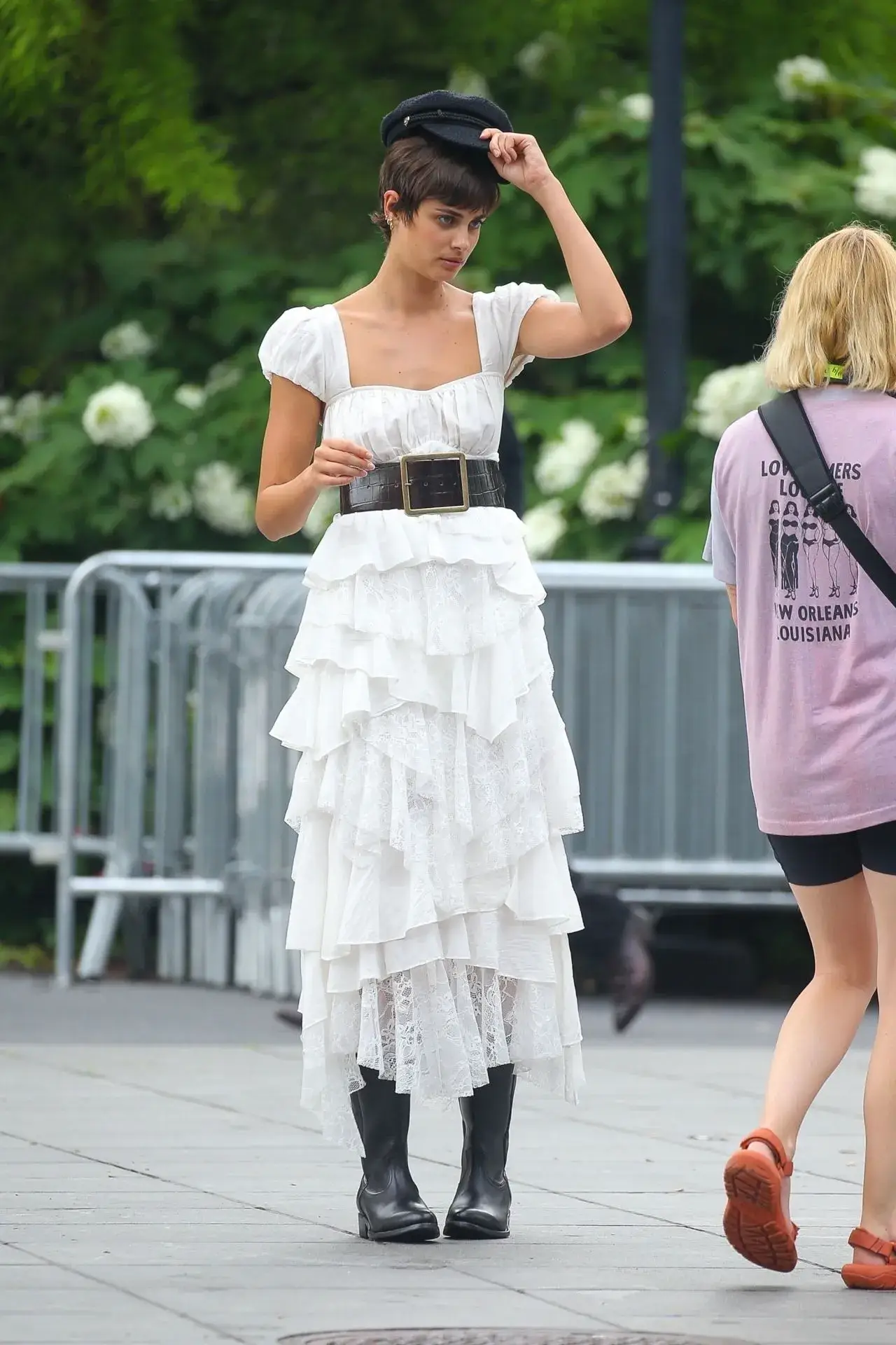 Taylor Hill Shooting a Video in Washington Square Park in New York City